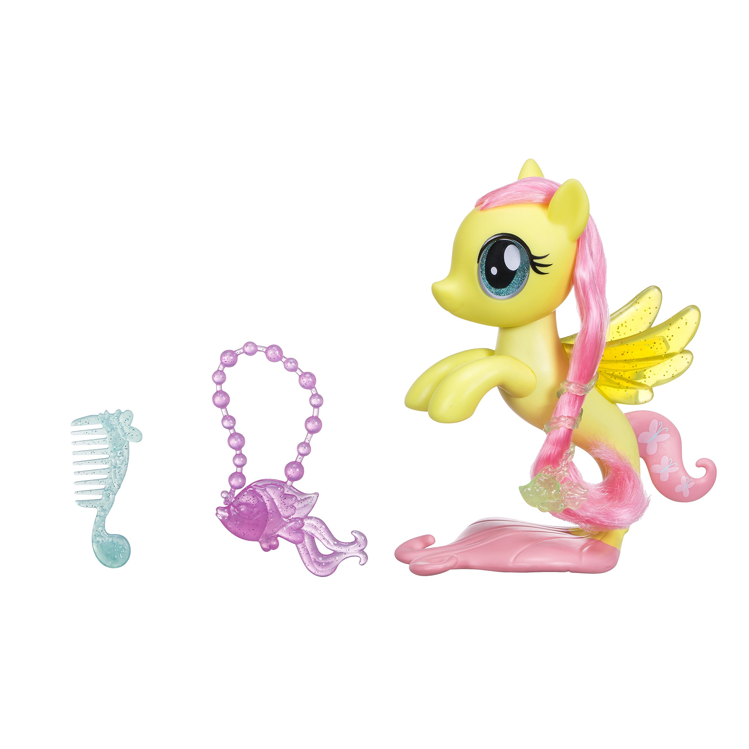 MYLITTLE PONY Fluttershyラインストーンカスタムカード付き Hasbro My Little Pony C1832ES0 – Fluttershy Seepony ışıltılı